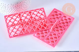 EP tampon biscuit silicone rose carreaux, Moule patisserie, silicone décorer des gateaux ou décor pour pâte polymère,12.3cm,x1 G5104