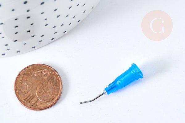 EP x 5 aiguilles incurvées en plastique et acier inoxydable 0,7mm G8543