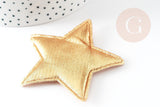 Ecusson à coudre étoile dorée customisation vêtement 67x71mm, x2 (G4828)