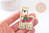 Ecusson brodé à repasser lama coloré customisation vêtement 67mm, écusson thermocollant,patch écusson brodé, x1 G9809