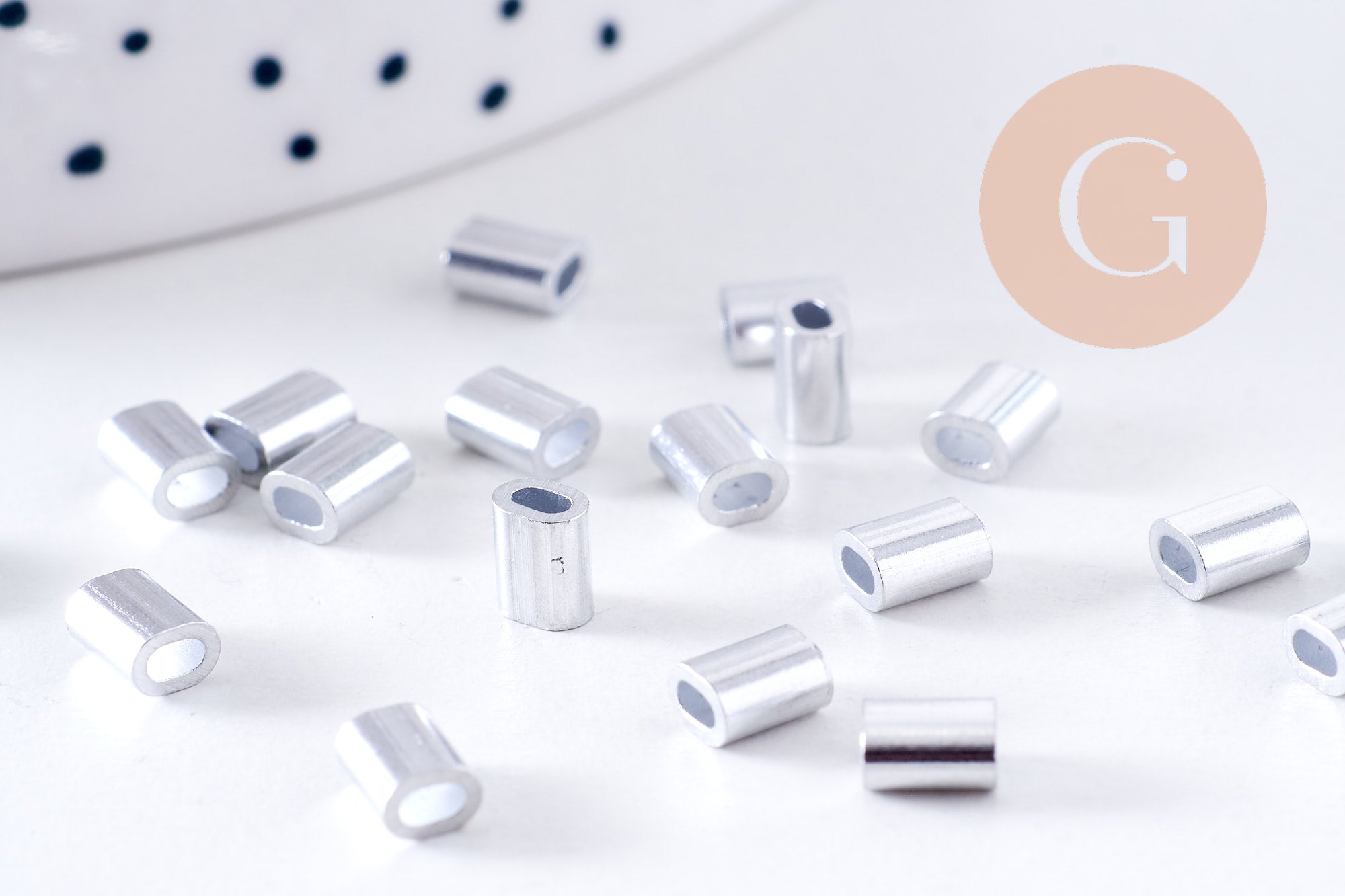 Embouts à sertir pour câble 1mm aluminium platine, x10 (G10585)