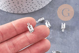 Embouts corde acier 304 inoxydable platine à pincer 12mm, x10 (G10236)