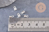 Embouts corde fer argenté à pincer 6mm, x100(3,2gr) (G0732)