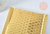 Enveloppes à bulles en plastique métallisé doré 22.5x15cm, x10 (G6809)