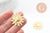 Estampe soleil martelé laiton brut 31mm Non perce, x2 (G9805)
