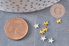 Etoile à coller zamac doré,fournitures à coller pour décorer pierres et bijoux,4mm, x10 G5324