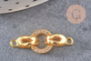 Fermoir à clipser anneaux laiton doré 18k strass 25.5mm, x1 (G2996)