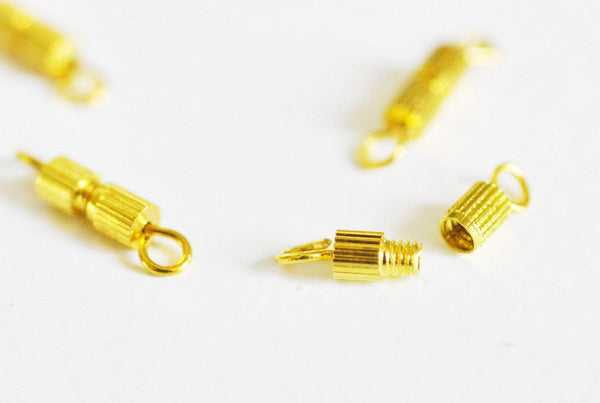 Fermoir à visser laiton doré 14mm, x10 (G2917)