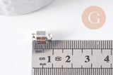 Fermoir aimanté laiton argent 12mm, x2 (G10370)
