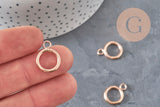 Fermoir boucle OT acier 304 inoxydable IP or rose 19mm, x1 (G11351)-Fermoirs-Gingerlily Perles