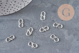 Silver 304 Stainless Steel S Hook Clasps 12mm, x1 (G11180)