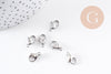 Fermoirs mousquetons acier 316 inoxydable platine 12mm, x5 (G10099)