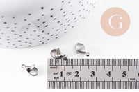 Fermoirs mousquetons acier 316 inoxydable platine 12mm, x5 (G10099)