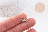 Fermoirs mousquetons acier 316 inoxydable platine 12mm, x5 (G10099)
