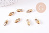 Fermoirs mousquetons laiton brut 12mm, x5 (G10706)