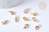 Fermoirs mousquetons laiton doré 18k 9mm pince homard, x10 (G1318)