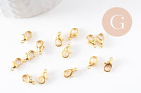 Fermoirs mousquetons zamac doré 10mm, x50 (G4961)