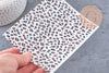 Feuille de transfert polymère – Léopard fond blanc 14x10 cm, x1 (G10788)