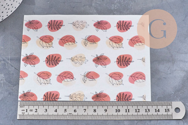 Feuille de transfert polymère – Motif Bulle Automne 14x10 cm, x1 (G11008)