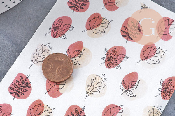 Feuille de transfert polymère – Motif Bulle Automne 14x10 cm, x1 VALIDE