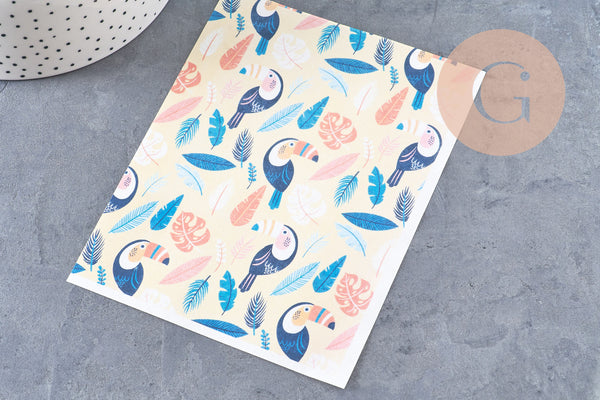 Feuille de transfert polymère –Toucans 14x10 cm, x1 (G10770)