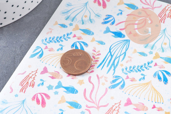 Feuille de transfert polymère – motifs Corail Multicolore 14x10 cm, x1 (G10768)