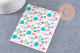 Feuille de transfert polymère – motifs vacances glace étoile de mer 14x10 cm, x1 (G10769)