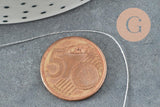 Fil argent métallisé 0.4mm, x5 Mètres (G1860)