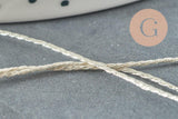 Fil blanc ivoire métallisé,fil original, fil Couture broderie,fil or, diamètre 0.8mm, x5 ou x10 Mètres ,G1859