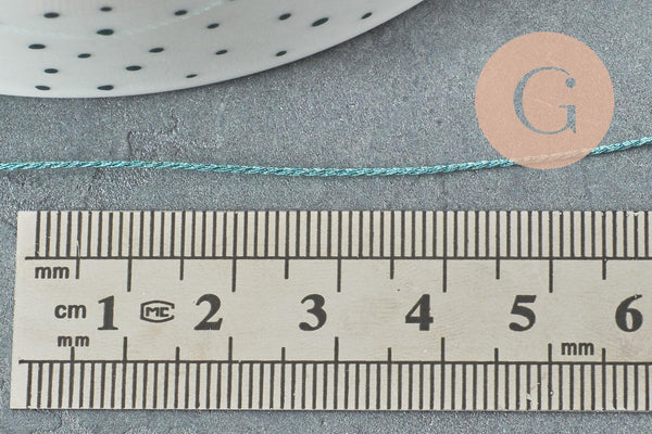 Fil bleu métallisé nylon à broder-couture-bijoux 0.8mm, x5 Mètres (G0505)