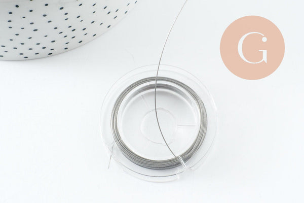 Fil câblé gainé acier inoxydable 0.38mm, x1 bobine de 10 mètres (G9762)