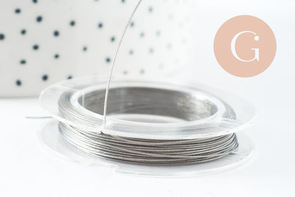 Fil câblé gainé acier inoxydable 0.38mm, x1 bobine de 10 mètres (G9762)