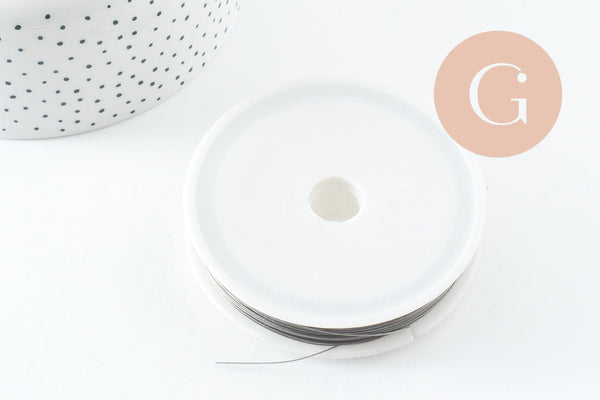 Fil câblé gainé acier inoxydable 0.5mm, x1 bobine de 50 mètres (G9770)