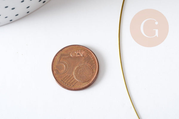 Fil câblé gainé acier inoxydable 201 doré 0.6mm, x2 mètres (G8854)