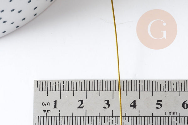 Fil câblé gainé acier inoxydable 201 doré 0.6mm, x2 mètres (G8854)