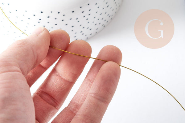 Fil câblé gainé acier inoxydable 201 doré 0.6mm, x2 mètres (G8854)