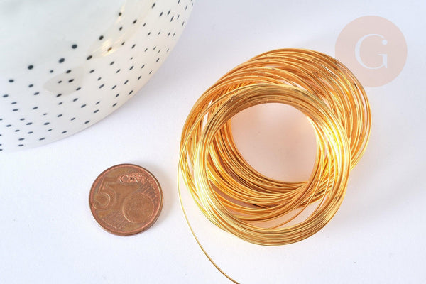 Fil mémoire de forme acier doré 40 mm AVEC DEFAUT, x20 tours (G7209)