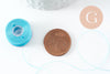 Fil pour tissage de perles delica miyuki nylon bleu turquoise 0.1mm, x1 rouleau (G10568)