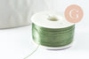 Fil pour tissage de perles delica miyuki nylon vert kaki 0.1mm, x1 rouleau de 46 mètres (G10565)