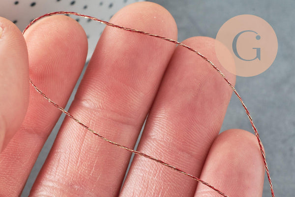 Fil rouge or métallisé en polyester 0.4mm,fil Couture, broderie,fil or,fil métallique, bobine de 50 mètres, x1 G5942