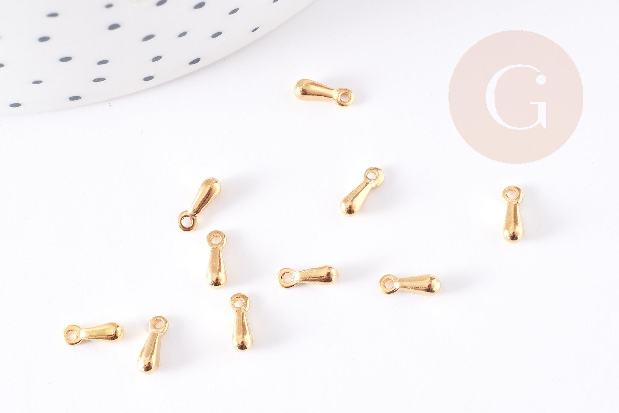 Gouttes finition acier 304 inoxydable doré 6mm, x10 (G1726)
