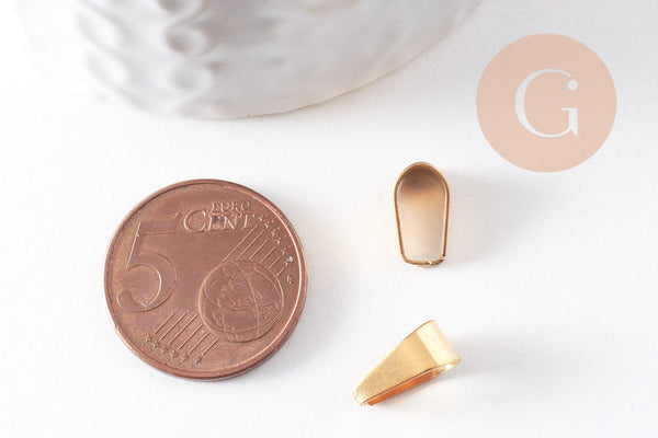 Grande bélière acier 304 inoxydable doré 10mm, x2 ou x5 (G4059)