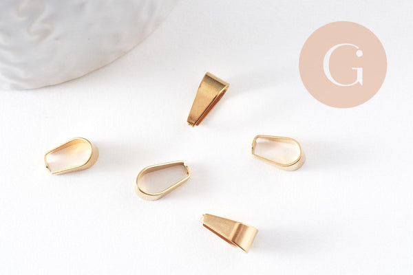 Grande bélière acier 304 inoxydable doré 10mm, x2 ou x5 (G4059)