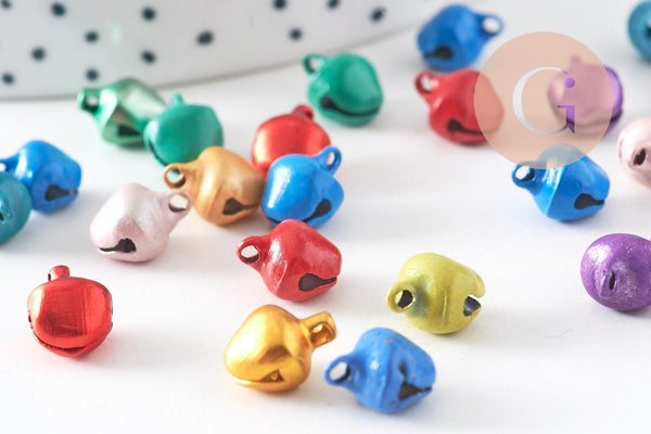 Grelots clochettes multicolores, ,grelot metal, décoration noel,clochette aluminium, x20 (G2326)