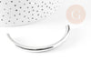 Gros tube laiton or blanc 69mm,tube argenté plaqué rhodium pour création de bijoux, x1 (G2126)