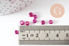 Grosses perles rocaille rose fuchsia métallisé 4mm,perles rocaille rose fushia nacré, x10 Gr (G9632)