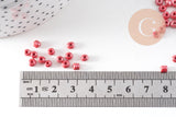 Grosses perles rocaille rouge nacré,fperles rocaille rouge opaque, diamètre 4mm x 10Gr (G3733)