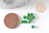 Grosses perles rocaille vert 4mm, x10Gr (G3816)