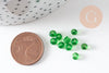 Grosses perles rocaille vert bouteille transparent 4mm,perles rocaille pour création bijoux, x 10Gr (G5400)