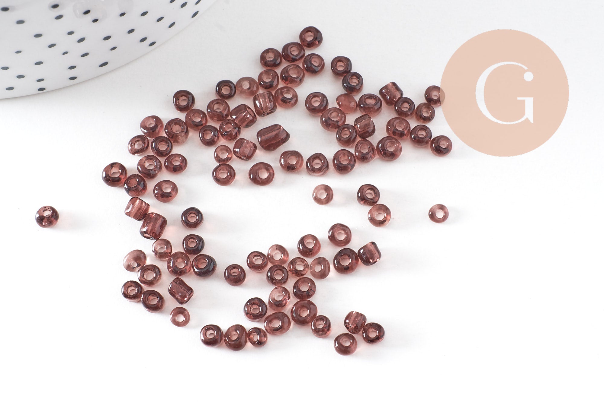 Grosses perles rocaille violet,perles rocaille, violet transparent, perles verre, 4mm, x 10Gr (G1089)